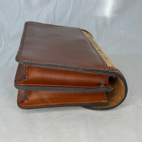 Patricia Nash Woven Rattan Leather Wallet Crossbody Boho Bag Purse - Picture 4 of 15